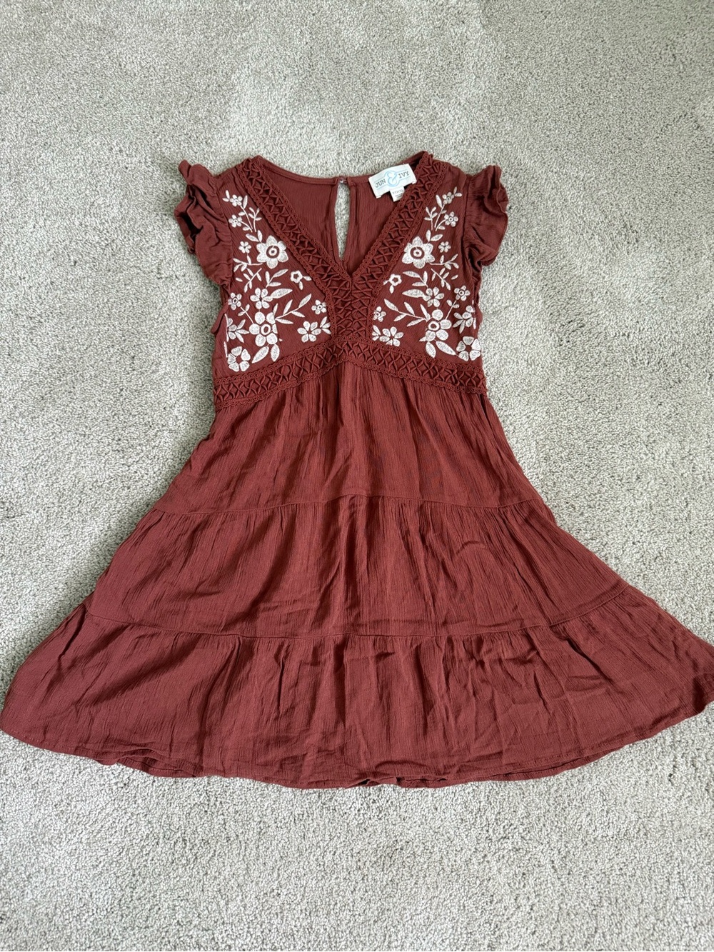Girls June & Ivy Size 10 brown dress